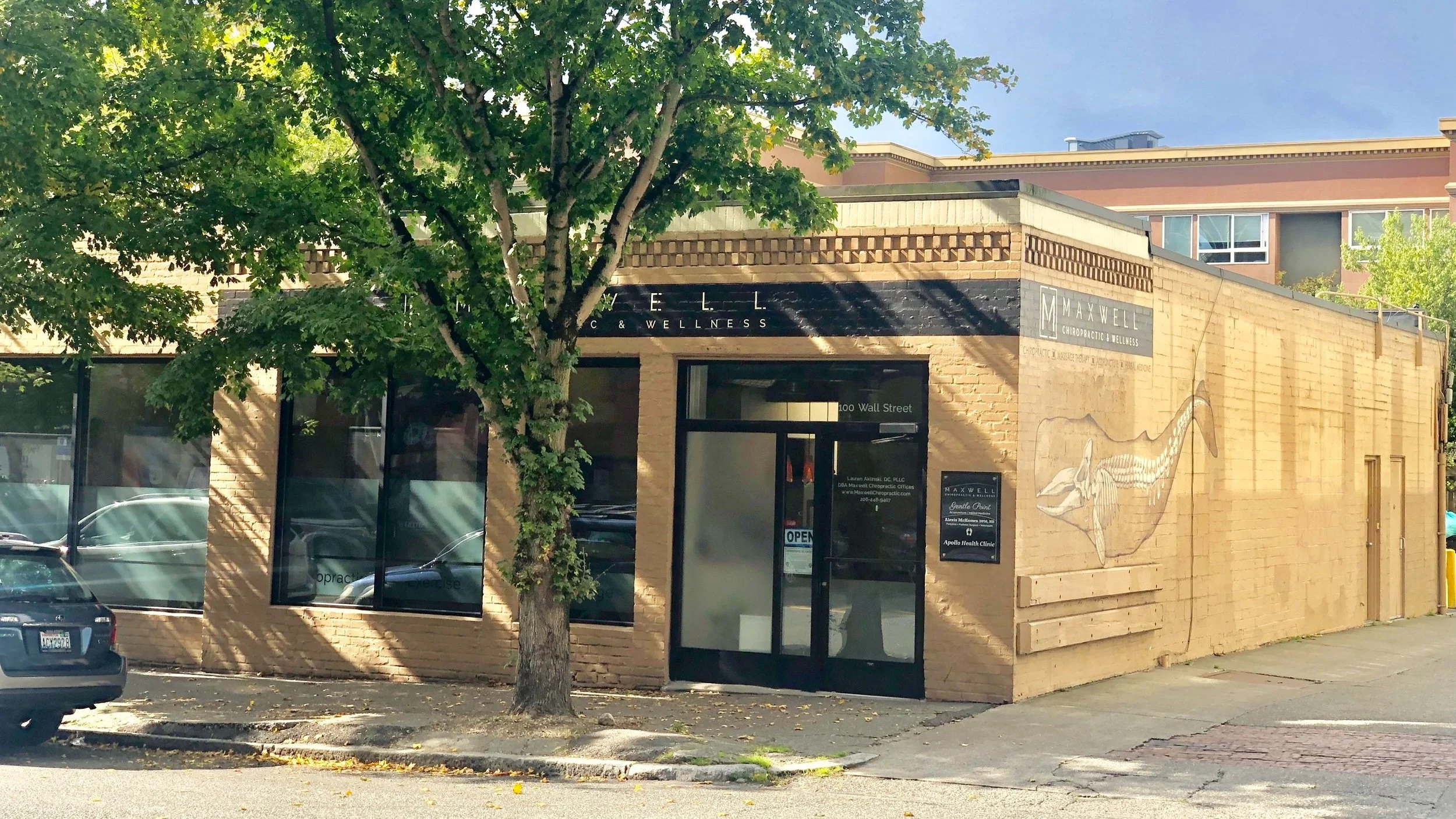 Maxwell Massage storefront in Belltown, Seattle